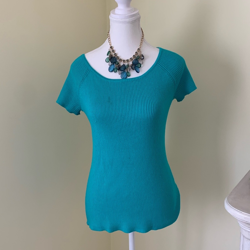 Turquoise scoop neck sweater